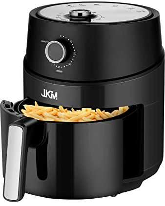 JKM Air Fryer 4.7 Quart, mechanical Air Fryer Oven, Adjustable Timer & Temp, No Oily Smoke Frying Cooking, Auto Shut Off, 1500W, Black