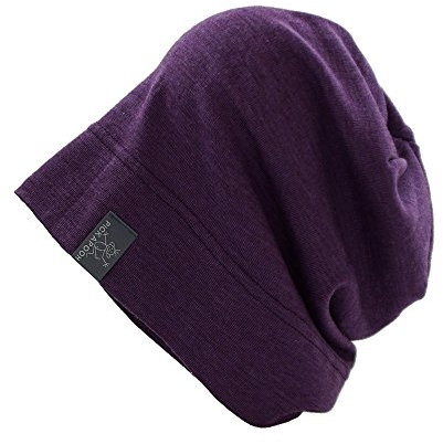 PICKAPOOH Beanie/Mütze Rap Bio-Schurwolle/Seide, Lila Gr. 64