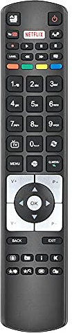 Gvirtue RC5118 Fernbedienung für Hitachi Telefunken TV 48WF400A A40F446A A55F446A C55U320A4CW-3D D32F286B4CW D32F287N4CW D32H286B3CW D39F265B3CW (Netflix YouTube Taste)