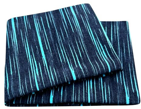 Wollhuhn ÖKO Jungen/Mädchen Cooles Elastisches Stirnband/Haarband Bequem Jersey Baumwolle Viele Motive Kinder (Lines Türkis/Schwarz)