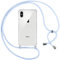 Pnakqil Handyhülle für iPhone XS/X Hülle mit Band, Transparent Weich Silikon mit Kordel Necklace Schnur Anti-Fall Bumper Schutzhülle Case Kompatibel mit iPhone XS 5.8, Lila