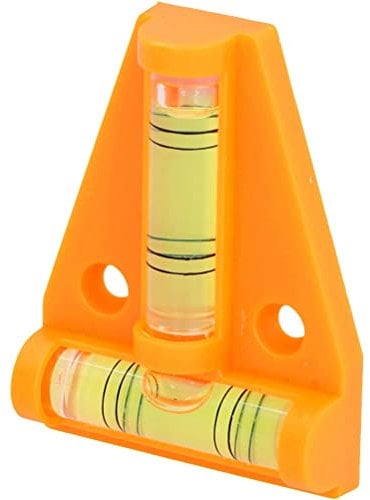 Cartrend Mini Niveau à Bulle Horizontal et Vertical avec Trous d'installation pour Camping, Caravane, Camping-Car, Accessoires de Caravane Orange