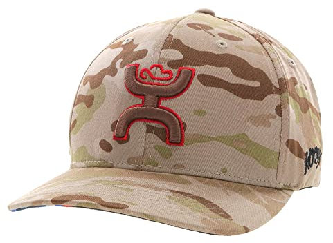 HOOEY Herren Chris Kyle Flexfit Fitted Hat, Braun / Camouflage, SMALL