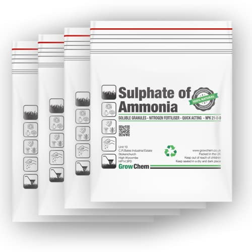 Sulphate of Ammonia Fertiliser, 20Kg (4x 5Kg Bags), General Garden Fertiliser Soil Improver, Vegetable Food, Great For Trees, Shrubs, And Hedges