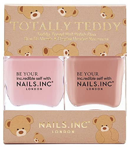 Nails Inc Totally Teddy Nail Polish Duo, 28ml