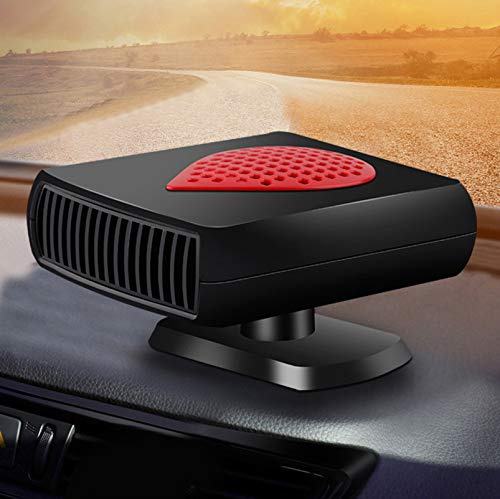 TOTMOX Auto Heizung 12V/24V 150W 2 in 1 Auto Heizung mit 360 Grad drehbarer Halterung, Zigarettenanzünder Stecker, Auto Kühler Lüfter, Heizung und Enteisung, Anti Beschlag Schwarz