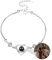 Liskanap 925 Sterling Silber Personalisierte Foto Armband mit Bild Projektion Armband im Stein Ich liebe dich Armband 100 Sprachen für Damen Herz Denkmal der Liebe Schmuckgeschenk (Silber-Herz 2)