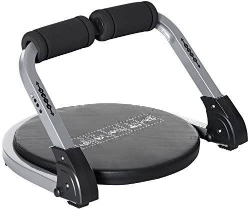 HOMCOM Bauchtrainer, klappbarer Multitrainer, Trainingsgerät mit Kissen, Höhenverstellbare Bauchtraining für Zuhause, max.120 kg, Stahl, Schwarz, 55 x 42 x 11-32cm