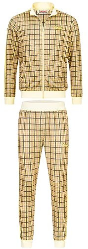 Lonsdale Herren Seabrook Tracksuit, Yellow/Brown/Ecru, XXXL