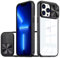 LIUKM Cover per iPhone 13 Pro Max Custodia, Scorrevole Protezione Fotocamera Ultra Sottile Leggero Hard PC Back Cover e TPU Bumper Protettiva Case [Antiurto Antiscivolo AntiGraffio] - Nero