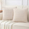 NordECO HOME Kordsamt Kissenbezug 40x40 cm Beige Kissenbezüge Boho Dekorative Deko Kissen Kissenhülle Sofakissen Weich für Sofa 2er Set