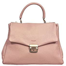 Cheval Firenze Borsa a mano Aurora, Vera Pelle Made in Italy (Rosa Cipria)