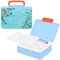Mnsruu Spring Cherry Blossom Bento Box Lunchbox Blau Lunchbehälter Auslaufsicher Lunchbox für Arbeit/Schule/Picknick