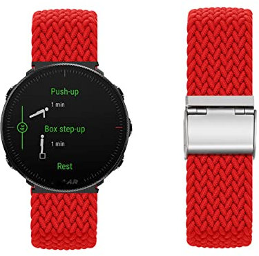 KUWAI Armband für Polar Vantage M2 ArmBand, Nylon Geflochtenes Armbänder mit Polar Vantage M2 ArmBand Rostfreier Stahl Ersatz Einstellbares Loop Band für Polar Vantage M2 ArmBand (G)