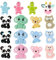 OLYCRAFT 16Pcs 16Style Perles en pour Animaux avec Trou de 2mm Perles Koala Tortue Elephant Panda Perles en Extensibles pour la Fabrication de Porte-clés de Colliers et de Bracelets