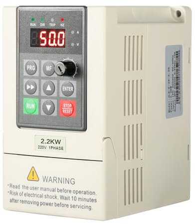 DeWin Variateur de Fréquence, Contrôleur de Vitesse VFD Entrée Monophasée Sortie Triphasée Convertisseur de Fréquence VFD Convertisseur de Vitesse du Moteur 2,2kW 220V