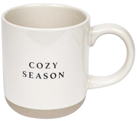 Sweet Water Decor Cozy Season Kaffeetasse aus Steingut, für Herbst und Winter, mikrowellen- und spülmaschinenfest, 400 ml, Urlaubsgeschenk