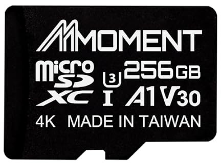 MMOMENT 256GB Micro SDXC Card MM13 Jolly A1 UHS-I U3 V30 Class 10 Compatible Read Speed Up to 100MB/s Write Speed Up to 70MB/s SD Adapter Included