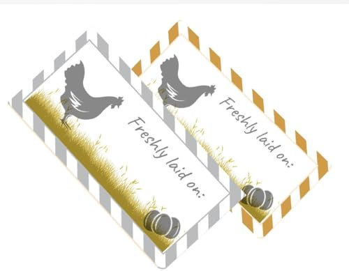 72 Freshly Laid Eggs Labels, Chicken Hen Farming Eggbox Sticker 60mm x 28mm