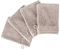 Pure Label 4-TLG. Waschhandschuh Waschlappen Set mit Anhängeschlaufe aus 100% Baumwolle, saugstark, weich und Oeko-TEX Zertifiziert - 4 Waschlappen aus Baumwolle 16x21cm, Stein - Taupe