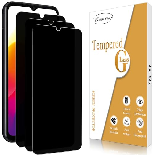 Kesuwe [3 Pièces] Verre Trempé Anti-Espion pour Samsung Galaxy A14 5G, Anti-Spy Film Protection écran, Dureté 9H, Anti Rayures, Sans Bulles, Ultra Résistant, Haut Définition