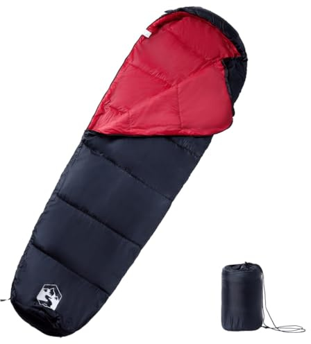 vidaXL Mumienschlafsack, Schlafsack für Erwachsene, Leichtschlafsack für Camping Trekking Reisen Outdoor, Deckenschlafsack für 3 Jahreszeiten