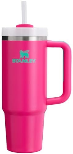 Stanley Quencher H2.0 FlowState Trinkbecher, vakuumisoliert, aus Edelstahl mit Deckel und Trinkhalm, für Wasser, Eistee oder Kaffee, Smoothie und mehr, leidenschaftliches Rosa, 887 ml