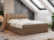 MKS MEBLE Boxspringbett 120x200 mit Bettkasten, Bett mit Multipocket - Matratze H3 Topper, Polsterbett 120x200 mit Bettkasten Kopfteil, Boxspringbett mit Matratze H3, RICO - Braun Kunstleder