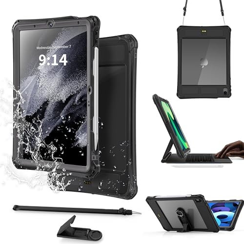 YIXXI Étui étanche M2 (2024), pour iPad Air 11, étui pour iPad Air 6e/5e/4e génération (2024/2022/2020), protecteur d'écran intégré, étanche de 2,8 m et protection contre les chutes, prend en charge