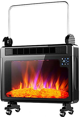 Temperatur kann frei eingestellt werden, mit Rädern und Trockengestell, Infrarot-Elektrokaminofen mit intelligenter Zeitsteuerung und 3D-Flammeneffekt, freistehender elektrischer Kaminofen 2200 W