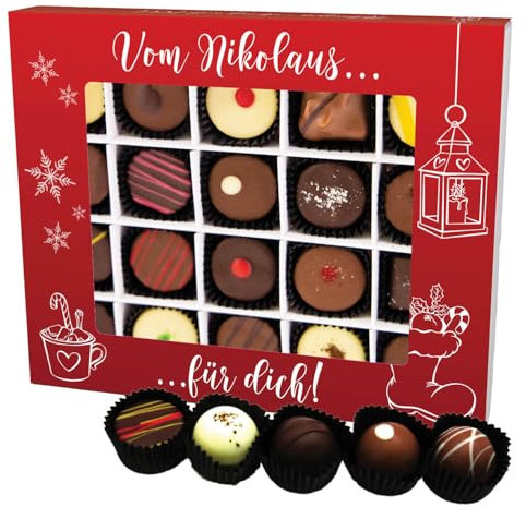 Hallingers Manufaktur Pralinen Weihnachten Geschenk handgemacht teils mit Alkohol aus Edelkakao Schokolade - Made in Germany