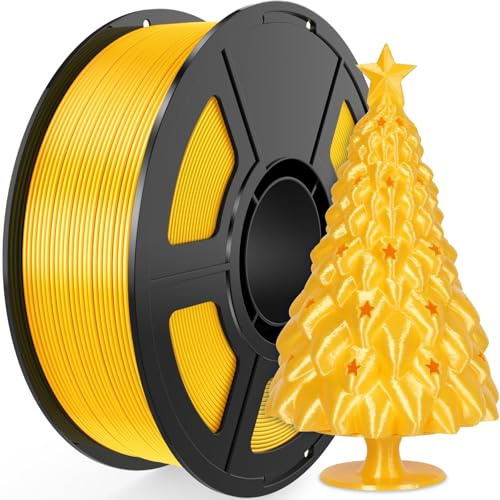 Amoybaby Silk Pla Hellgelb Filament 1.75mm, +/- 0.03mm 3D Drucker Filament 1kg(2.2lbs), Härter und Stärker 3D Druckmaterialien für 3D-Drucker