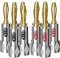 EMK Speaker Banana Plugs Closed Screw 24K Gold Plated Banana Plug Connectors for Speaker Wire, Wall Plate,Home Theater,Audio/Video Receiver,Amplifiers (5 Pairs / 10 Pcs)