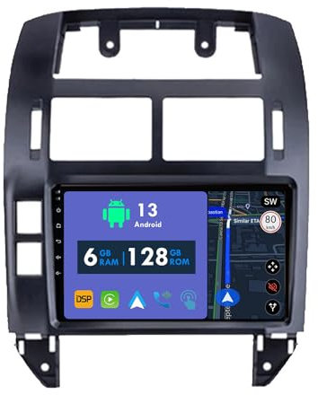 RoverOne Radio de coche GPS para Volkswagen Polo Mk4 2001 2002 2003 2004 2005 2006-2011 Carplay Android Auto Stereo unidad principal Bluetooth navegación por satélite