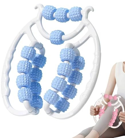Cellulite Massagegerät, 20 Räder Cellulite Roller, 360°-Abdeckung Anti Cellulite Massage Massagegerät Massageroller Roller, ultraportabel Faszienrolle mit Griff, Fördert die Durchblutung (Blau)