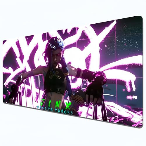 League of Legends Arcane Tapis de souris XXL | Grand tapis de bureau imperméable - Base Mouse pad en caoutchouc antidérapant, résistant à l'usure Tapis Souris (800 x 300 mm)
