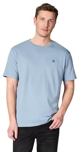 Ragwear Herren Boxy T-Shirt aus GOTS-zertifizierter Bio-Baumwolle (Heavy Weight) mit Rippkragen und Kapitän-Stickerei Samms H GOTS YOUMODO S-4XL