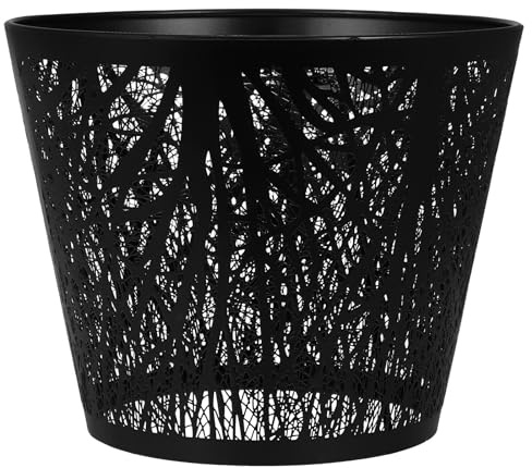 Schwarzer Eisen Lampenschirm mit Baumschatten, E27 Fassung für Tischlampe | Macht Licht Weicher, Schützt die Augen, Formstabil, Wohnzimmer Deko, Lampenschirm Bäume
