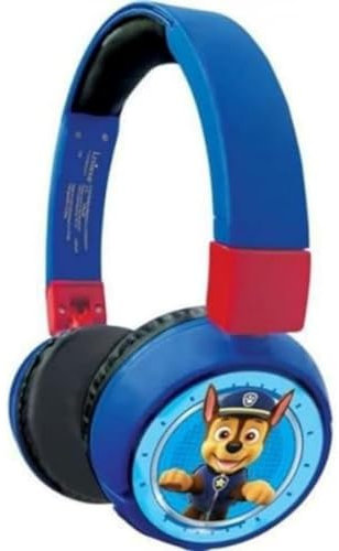Lexibook - Paw Patrol 2-in-1-Bluetooth-Kopfhörer für Kinder - Stereo Wireless Wired, Kindersicher für Jungen Mädchen, faltbar, verstellbar, blau rot/blau, HPBT010PA