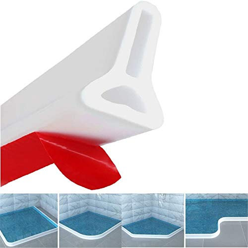 TAOQILE Barriera Doccia Pieghevole e Sistema di ritenzione per diga d'Acqua per Doccia e Mantiene l'acqua all'Interno della soglia Separazione asciutta e umida (50 cm/19.68 in,Bianco)