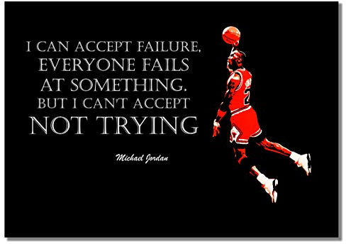 Inspirational Basketball Michael Jordan # 3 A3 ungerahmtes Poster Train Hard Sport Player Zitat Schwarz und Weiß
