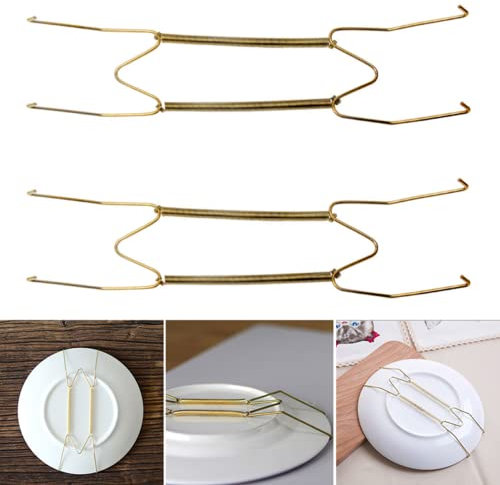 MOVKZACV 20, 25, 30, 35, 35, 40 cm, 40 cm, en acier inoxydable, compatible avec les assiettes décoratives, crochets muraux
