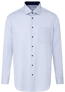 Chemise business homme Seidensticker - coupe classique - sans repassage - col Kent - manches longues - 100 % coton ,Hellblau ,45