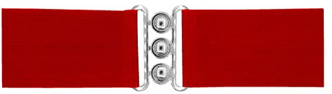 Van Der Rich ® - Breiter elastischer Gürtel mit Schnalle 7,5 cm - Damen (Rot, One Size)