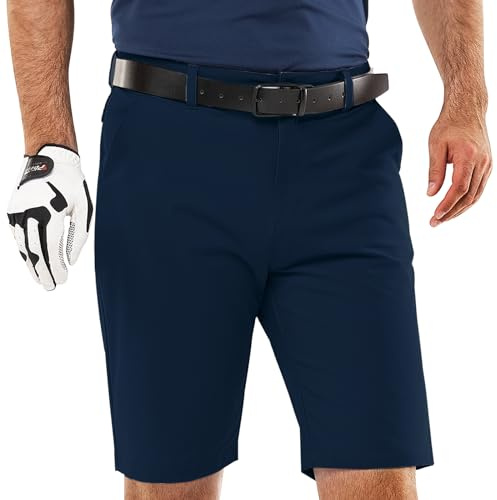 33,000ft Herren Golf Shorts UPF 50+ Stretch 10'' Bermuda Kurze Hose Dry Fit Causal Shorts Arbeitshort für Golfen Arbeiten, Indigoblau 34