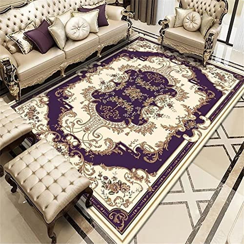 RUGMRZ Area Rug Auslegware Teppichboden Teppich Glitzer Lila Blumen Dekoration rechteckiger Retro-Teppich schadet dem Boden Nicht Kinderteppich Spielmatte 60 x 90 cm