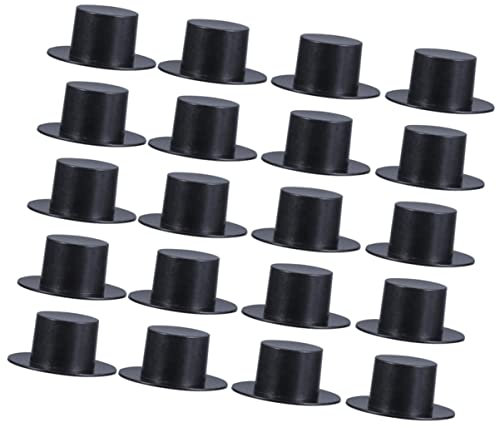 Toddmomy 50 Stück Schwarze Mini-Zylinder Formelle Mini-Sombrero-Hüte Winzige Puppen-Hexenhüte Kleine Weihnachtsmützen Zum Basteln (Größe S Schwarz)