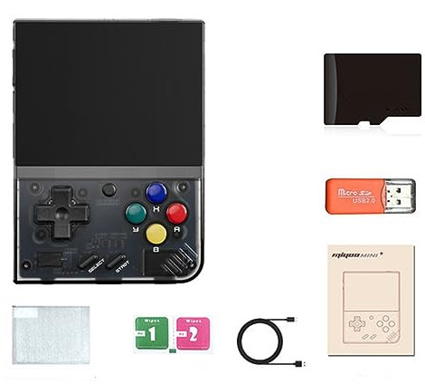 MIYOO Mini Plus Portable Retro Handheld Console V2 Mini+ 3.5-inch IPS Screen Classic Console System Gift (64GB Black)