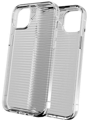 ZAGG Luxe Graphene-Reinforced Case for iPhone 14 Plus and iPhone 15 Plus [6.7-Inch], Wireless Charger Compatible, Anti-Yellowing, Shockproof Phone Back Cover (Transparent)