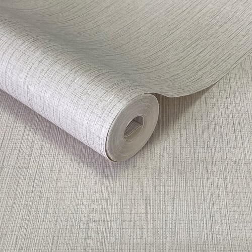 World of Wallpaper Roma Plain Texture - Heavyweight Vinyl - Modern Cream/Gold Sample